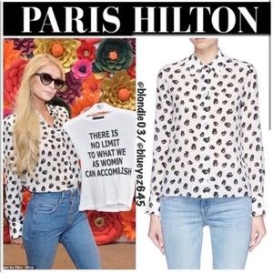 Alice + Olivia “Willa” Stace Face button down shirt S